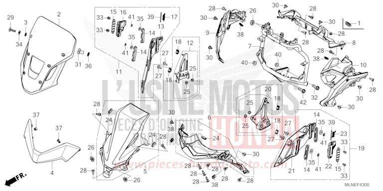 GAINE DE PROTECTION AVANT (1) de Africa Twin PEARL GLARE WHITE (NHB53H) 2025